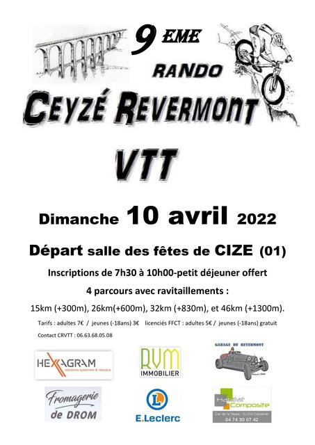 Affiche de La 9ème Ceyzé Revermont - VTT à Cize