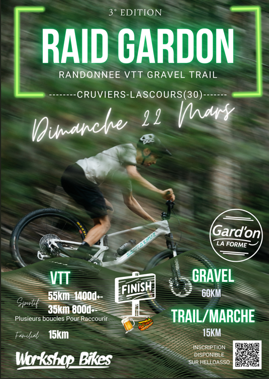 Affiche de La 3ème Randonnée VTT RAID Gardon à Cruviers-Lascours