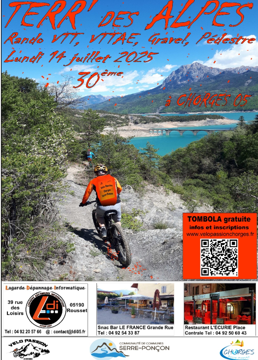 Affiche de La 30ème RANDO VTT et GRAVEL pedestre terr' des alpes à Chorges