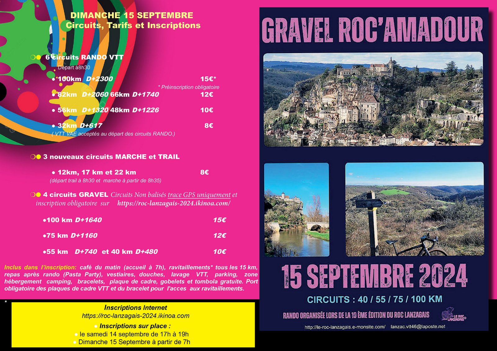 Affiche de Le 10ème ROC LANZAGAIS Randonnée VTT Gravel et Pédestre à Lanzac