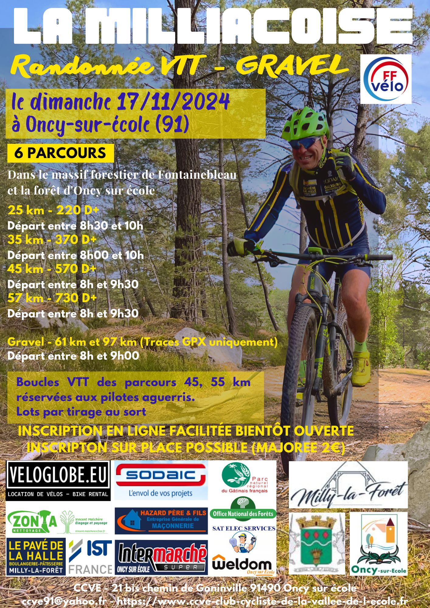 Affiche de La 18ème Milliacoise - VTT - (18ème édition) à Oncy-sur-Ecole