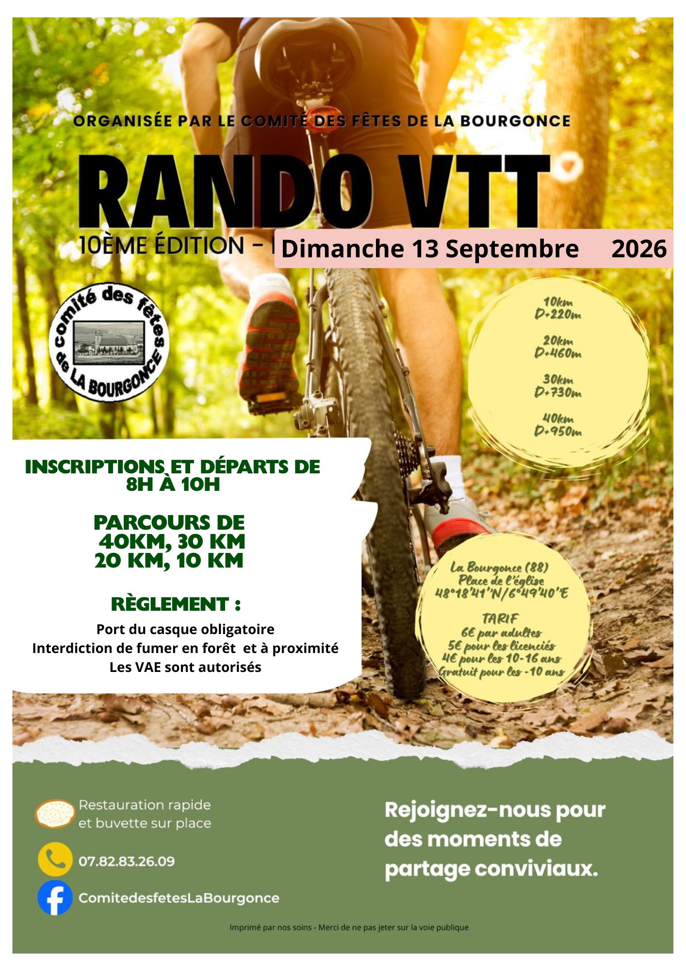 Affiche de La 10ème Rando VTT des Jumeaux à La Bourgonce (88) à La Bourgonce