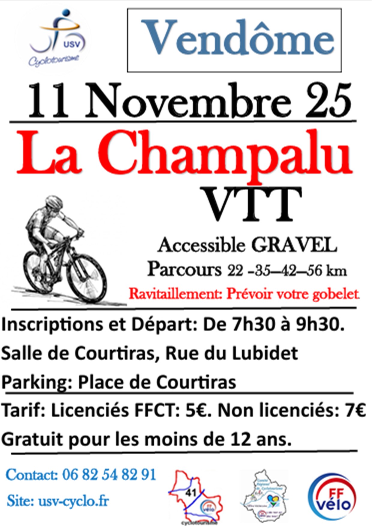 Affiche de Une randonnée VTT : La Champalu (25ème édition) à Vendôme