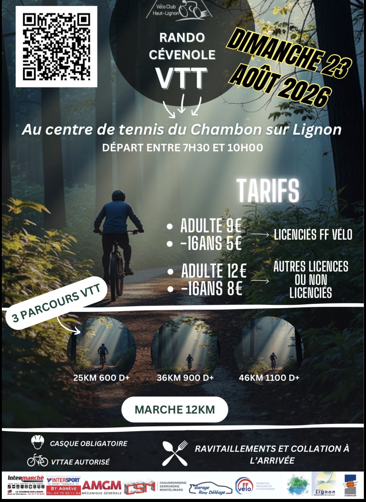 Affiche de La 4ème Rando cévenole VTT au Chambon-sur-Lignon
