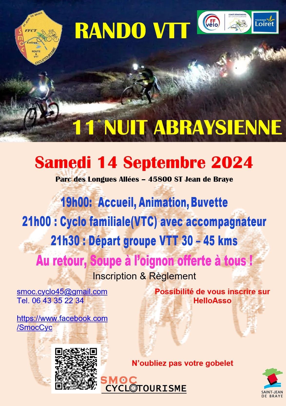 Affiche de Nuit Abraysienne VTT nocturne (11ème édition) à Saint-Jean-de-Braye