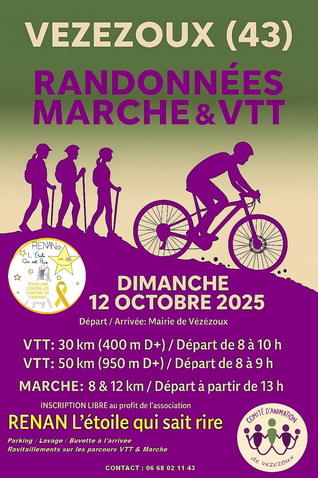 Affiche de La 8ème Randonnées VTT / pédestre à Vézézoux