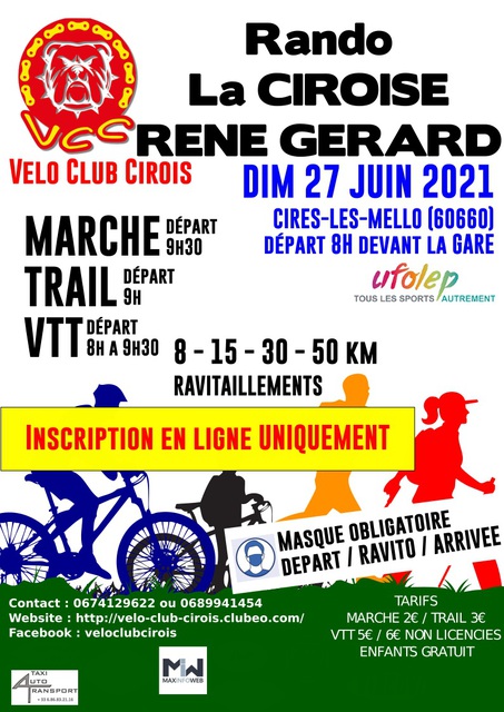 Affiche de La 1ère Ciroise - René Gérard - rando VTT,marche,trail à Cires-lès-Mello