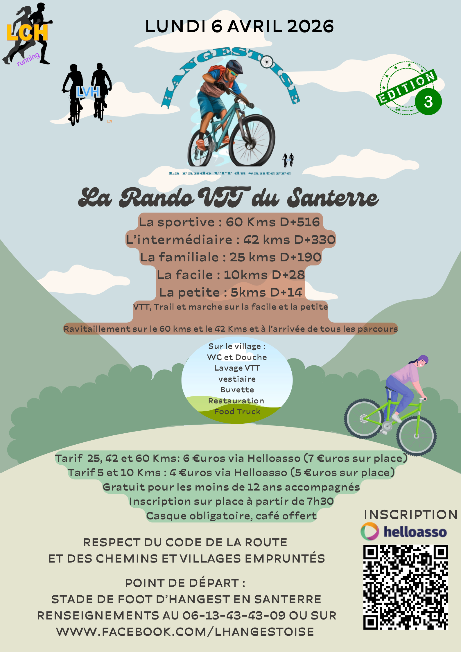 Affiche de L hangestoise la rando VTT du Santerre (3ème édition) à Hangest-en-Santerre