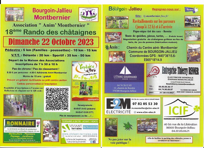 Affiche de La 18ème rando des Châtaignes à Bourgoin-Jallieu