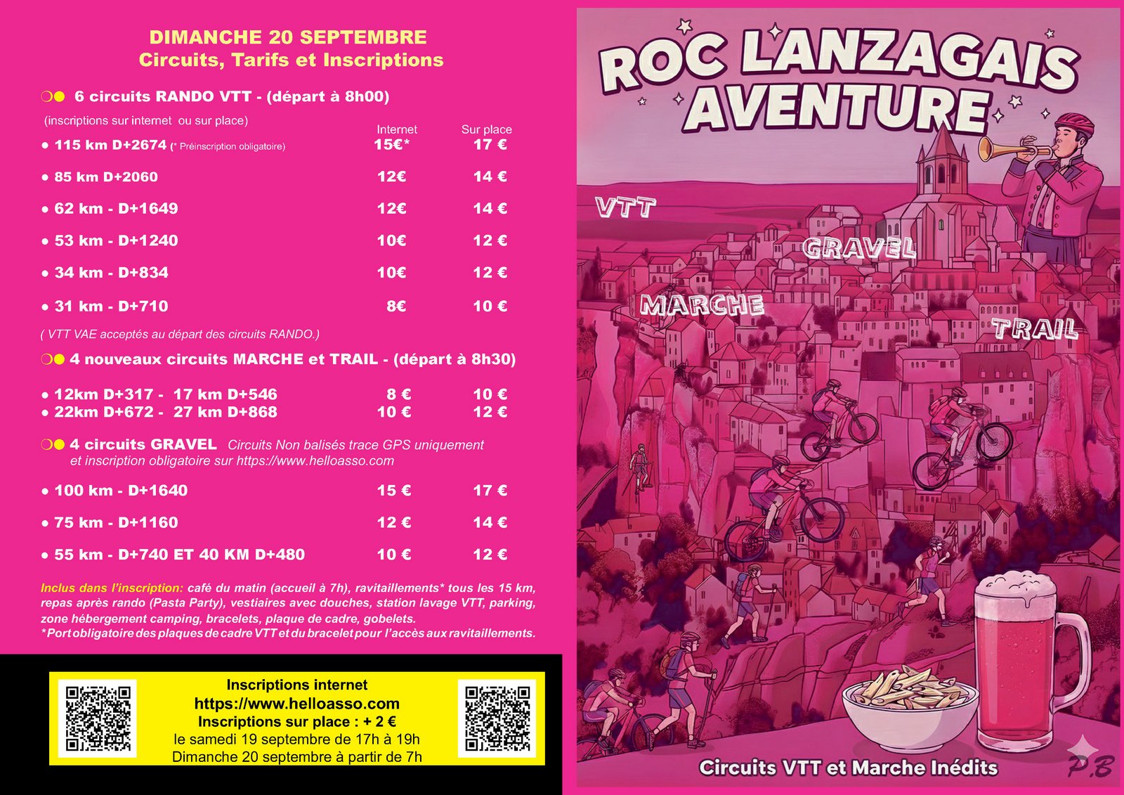 Affiche de Le 12ème ROC LANZAGAIS Randonnée VTT Gravel et Pédestre à Lanzac