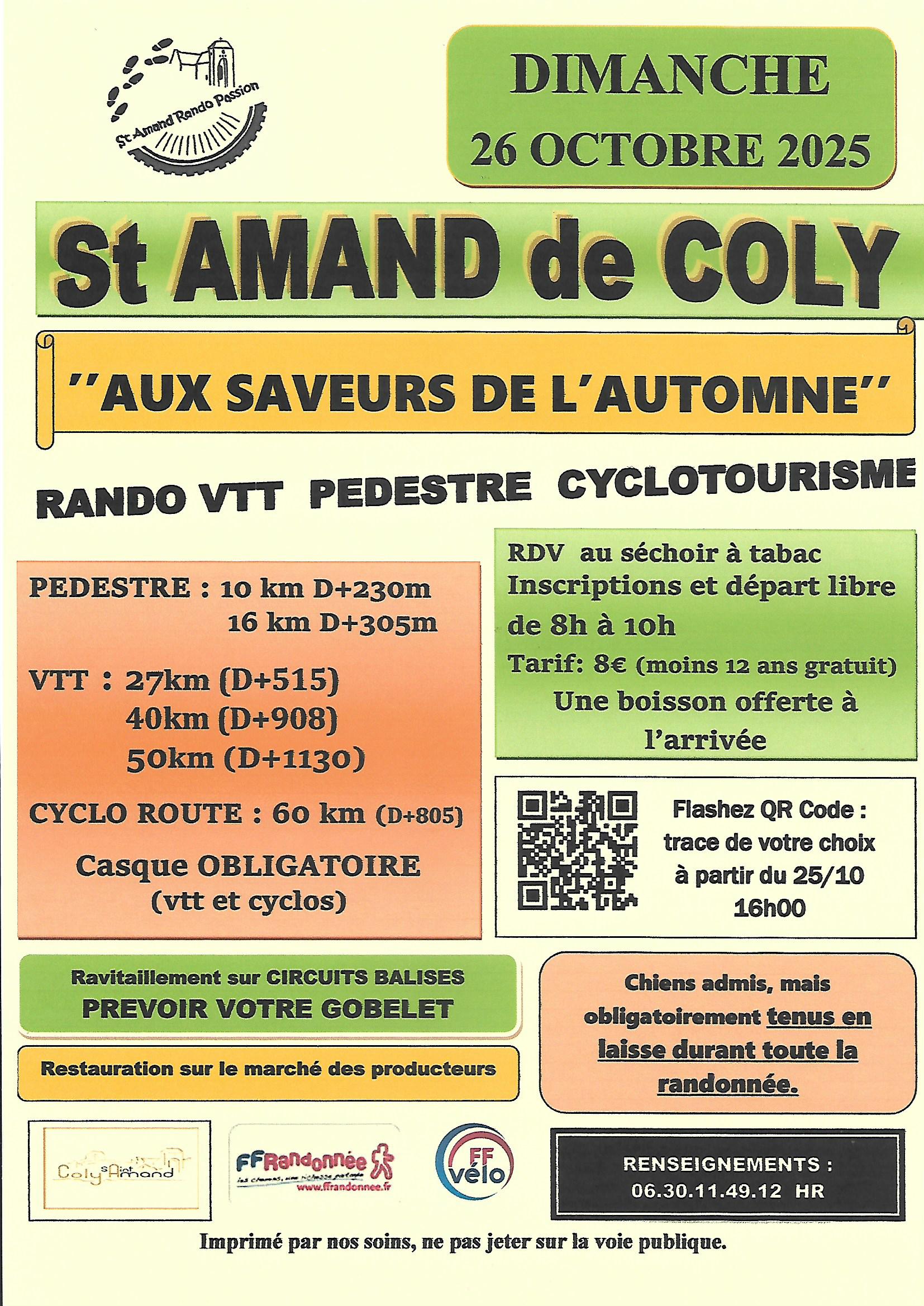 Affiche de "Aux Saveurs de l'Automne" (18ème édition) à Saint-Amand-de-Coly