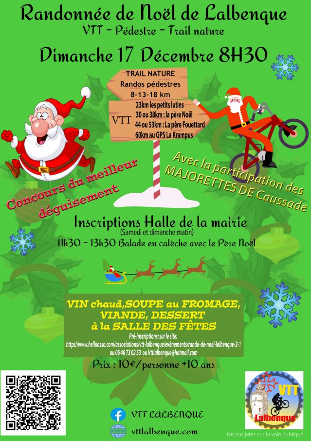 Affiche de La 3ème rando de Noël à Lalbenque