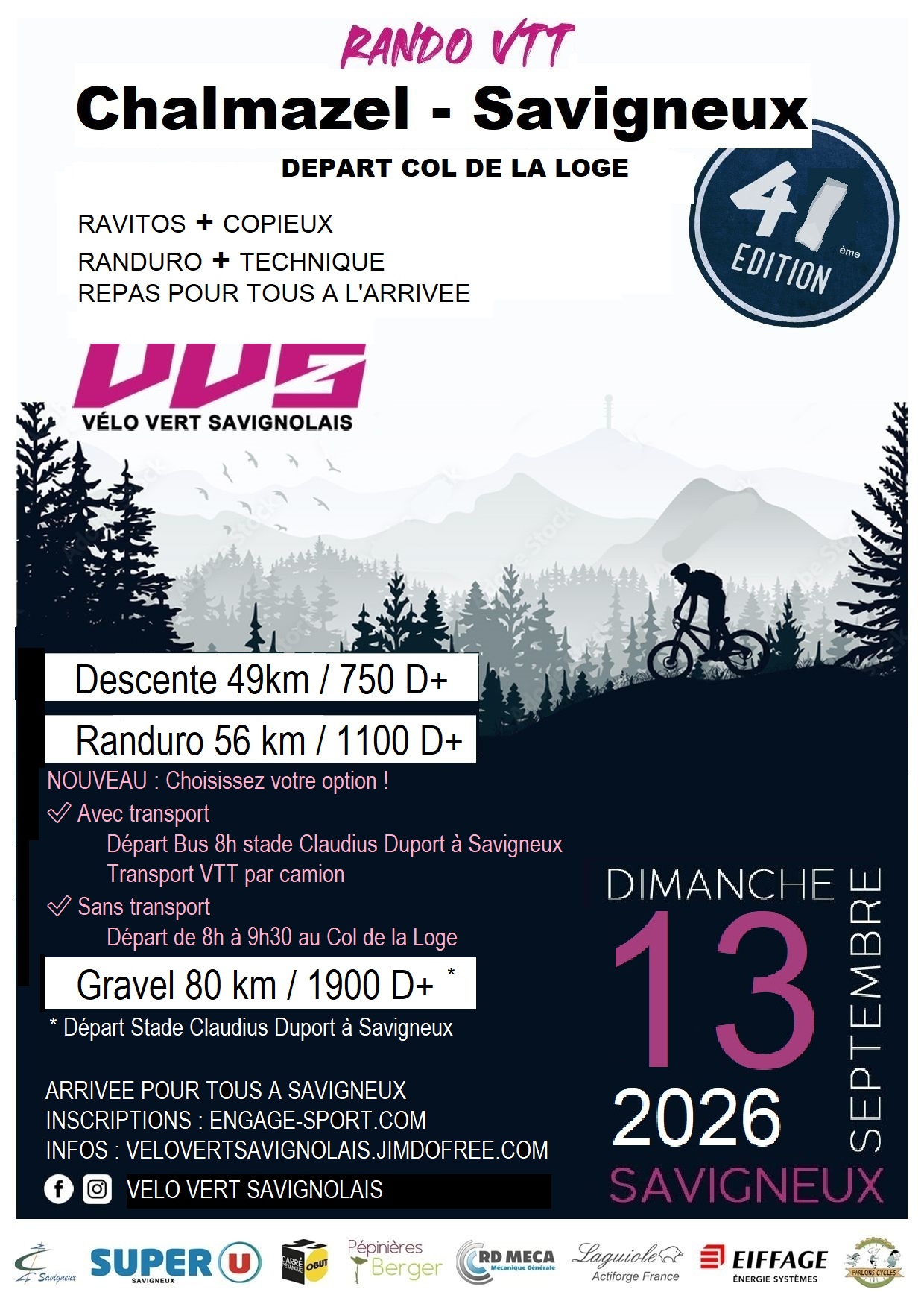 Affiche de La 41ème Randonnée VTT Chalmazel-Savigneux à Savigneux