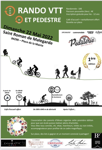 Affiche de La 1ère St Romanaise - randonnée VTT et Pédestre  à Saint-Roman-de-Malegarde