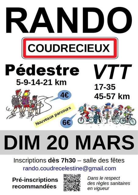 Affiche de Randonnée pédestre et VTT coudrecélestine à Coudrecieux