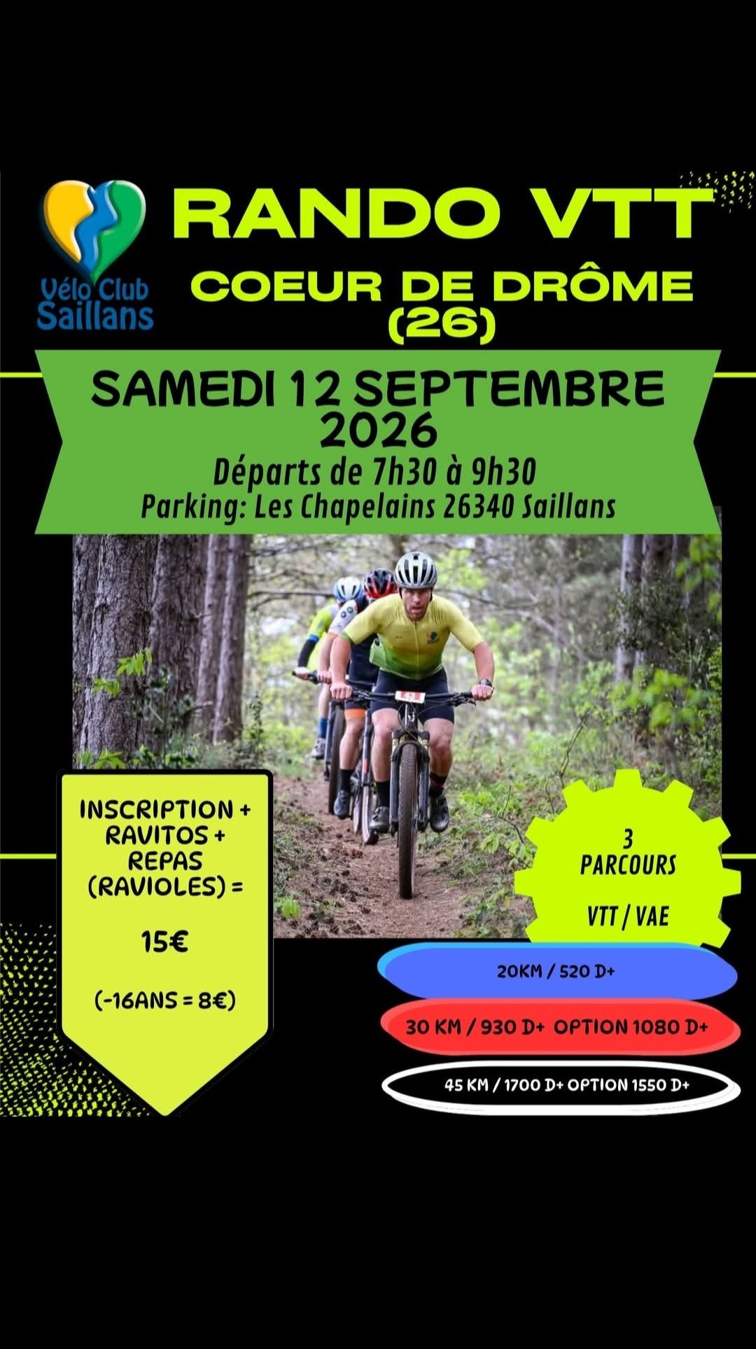 Affiche de La 10ème rando VTT Cœur de Drôme à Saillans