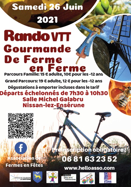 Affiche de Rando VTT gourmande en Domitienne (2ème  édition) à Nissan-lez-Enserune