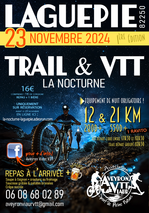 Affiche de Une randonnée VTT et TRAIL (1ère édition) à Saint-Martin-Laguépie