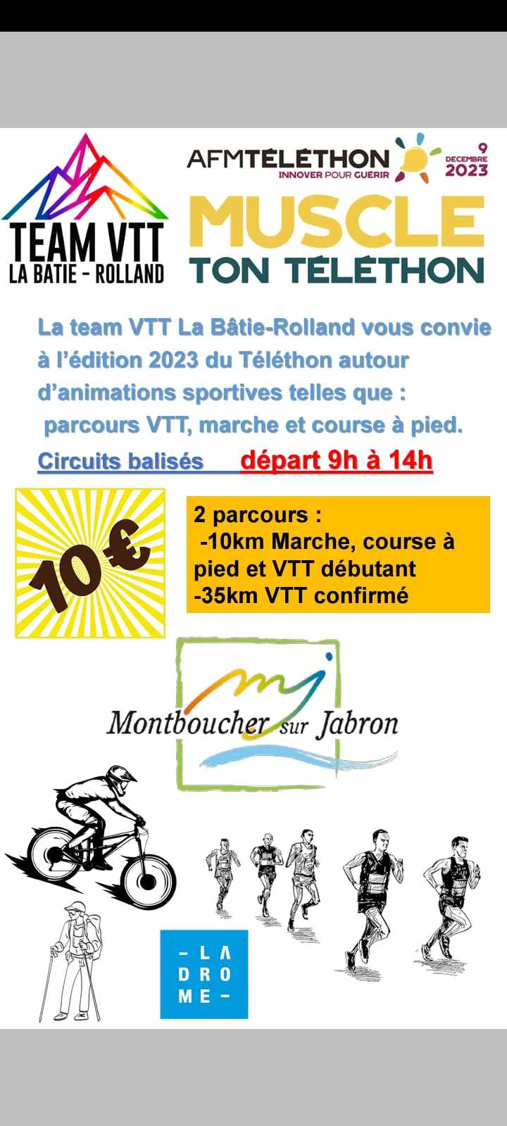 Affiche La 5ème Randonnée VTT TELETHON Montboucher 2023