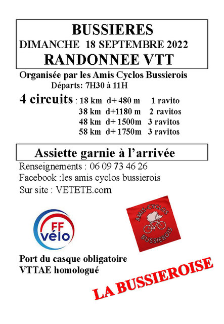 Affiche de BUSSIEROISE (13ème  édition) à Bussières