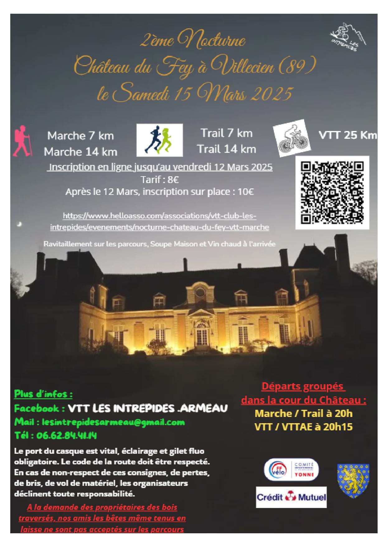 Affiche de La 2ème Rando Nocturne Château du Feÿ à Villecien