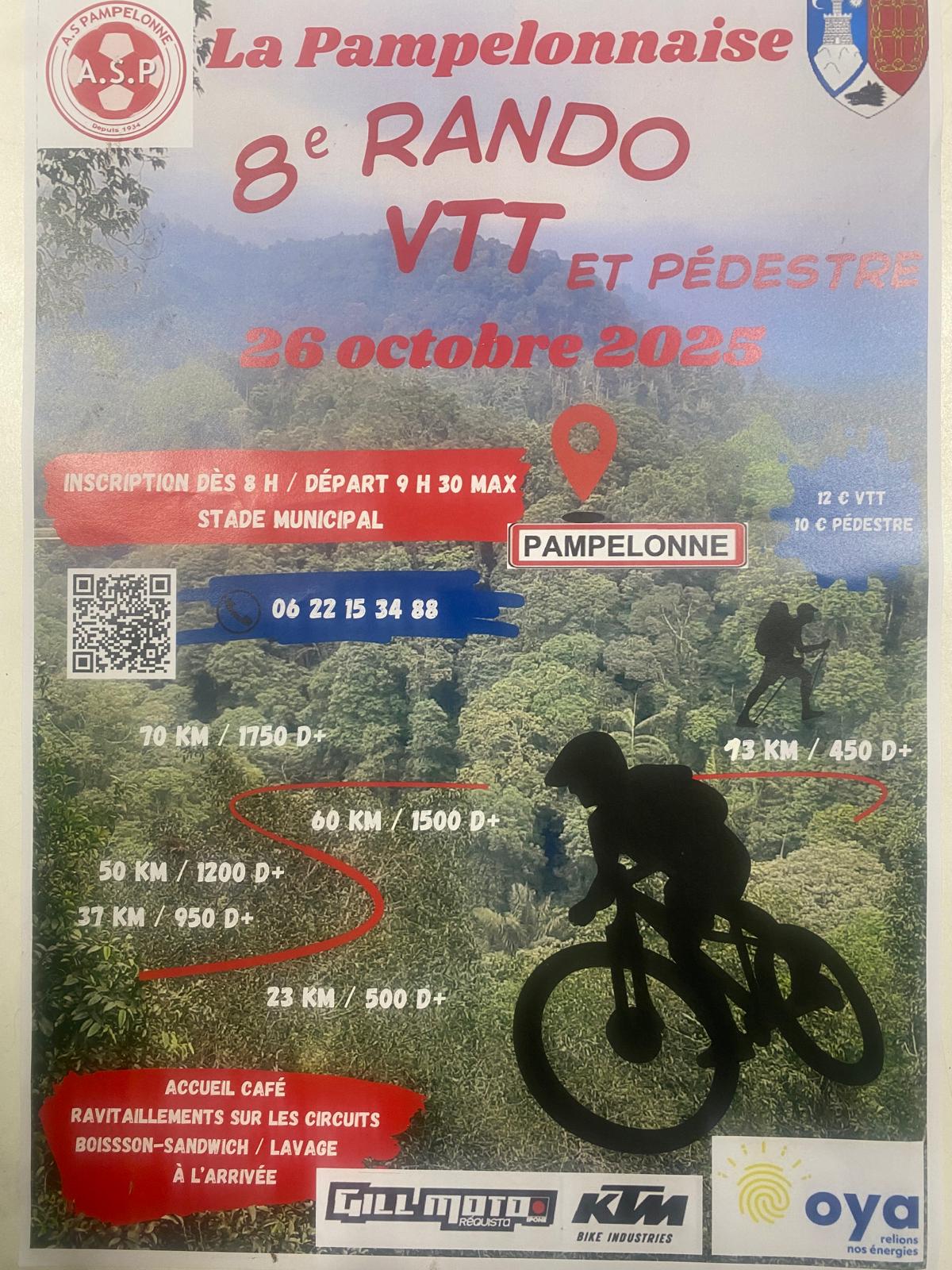 Affiche de La 8ème Randonnée VTT "La Pampelonnaise" à Pampelonne