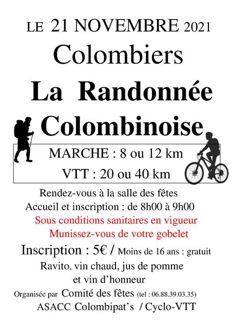 Affiche de Randonnée Colombinoise à Colombiers