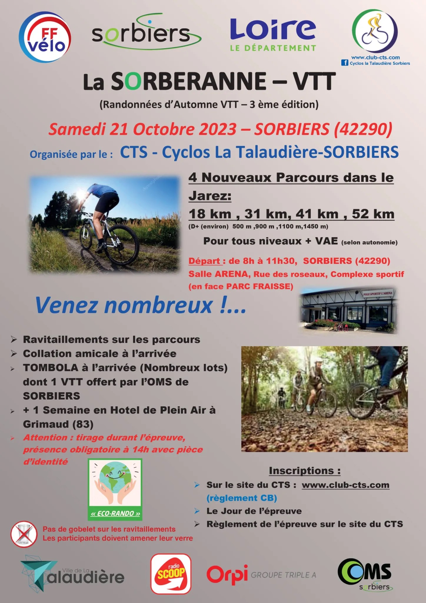 Affiche de La 3ème SORBERANNE VTT à Sorbiers