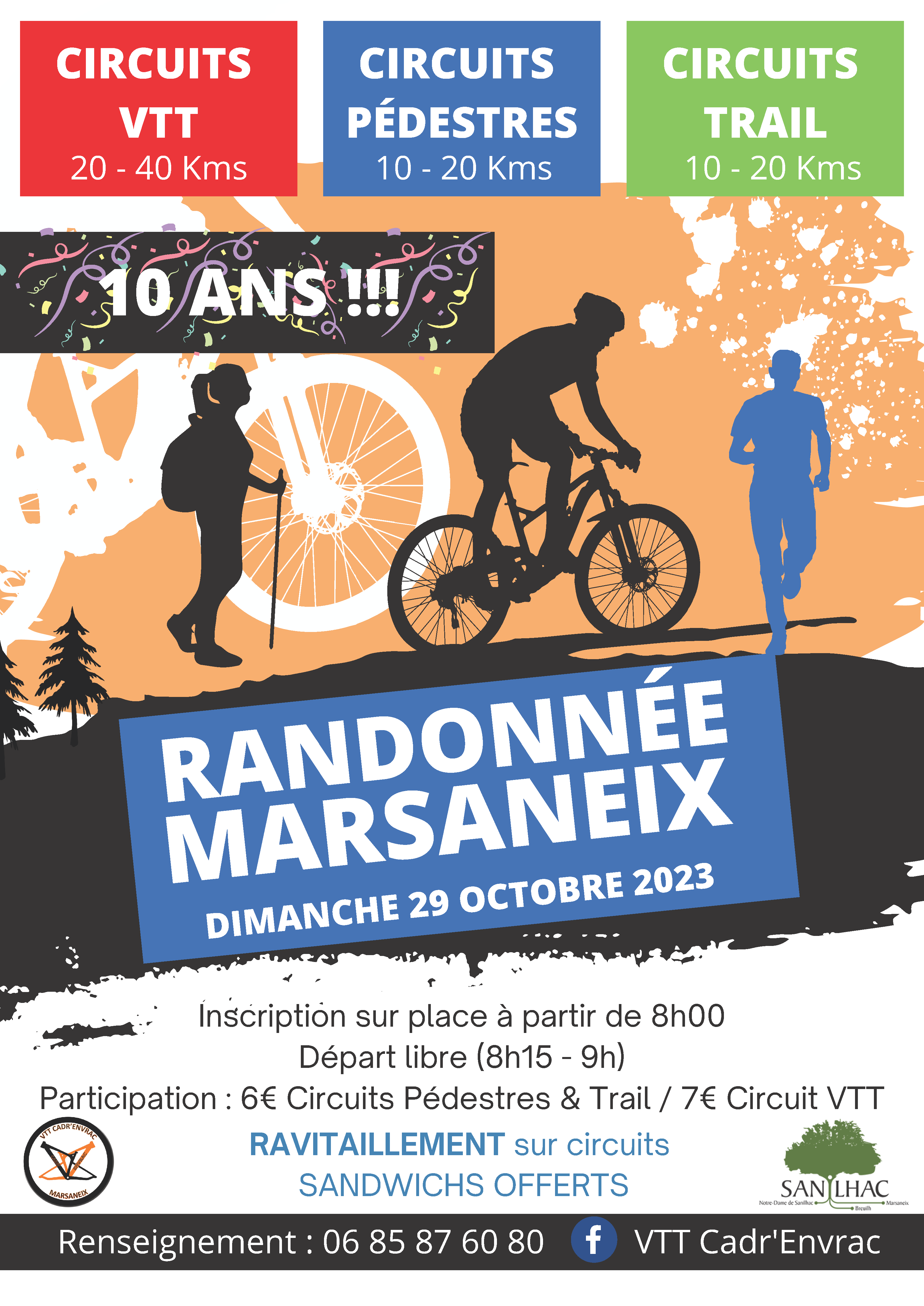 Affiche de La 10ème Randonnée VTT MARSANEIX à Marsaneix