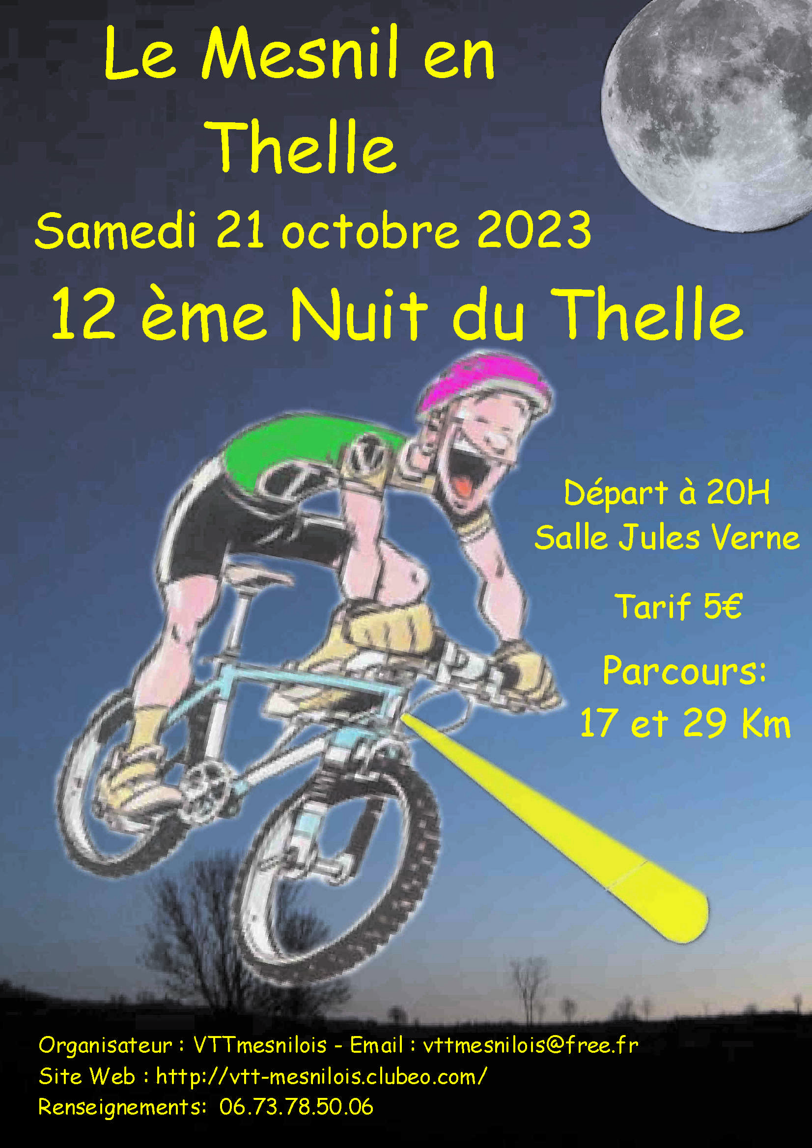 Affiche de La 12ème nuit du Thelle (rando nocturne) au Mesnil-en-Thelle