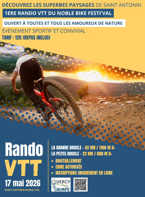 Affiche de Une randonnée VTT (1ère édition) à Saint-Antonin-Noble-Val