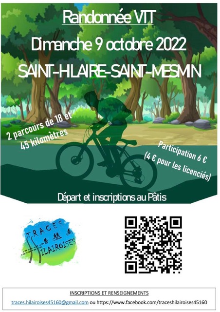Affiche de Randonnée VTT Traces Hilairoises (1ère  édition) à Saint-Hilaire-Saint-Mesmin