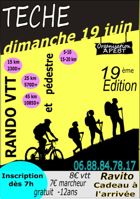 Affiche de Une randonnée VTT (19ème  édition) à Têche