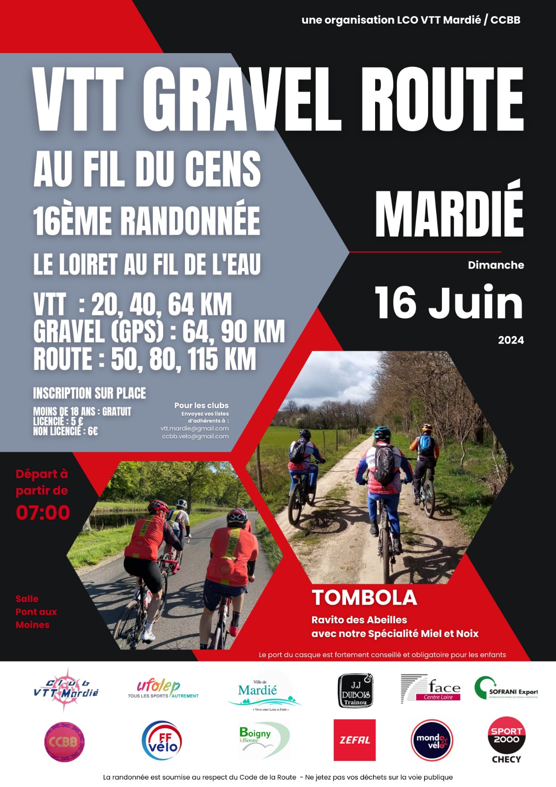 Affiche de "16ème "Au fil du Cens - Le Loiret au fil de l'eau" - VTT, Gravel, cyclos (16ème édition) à Mardié