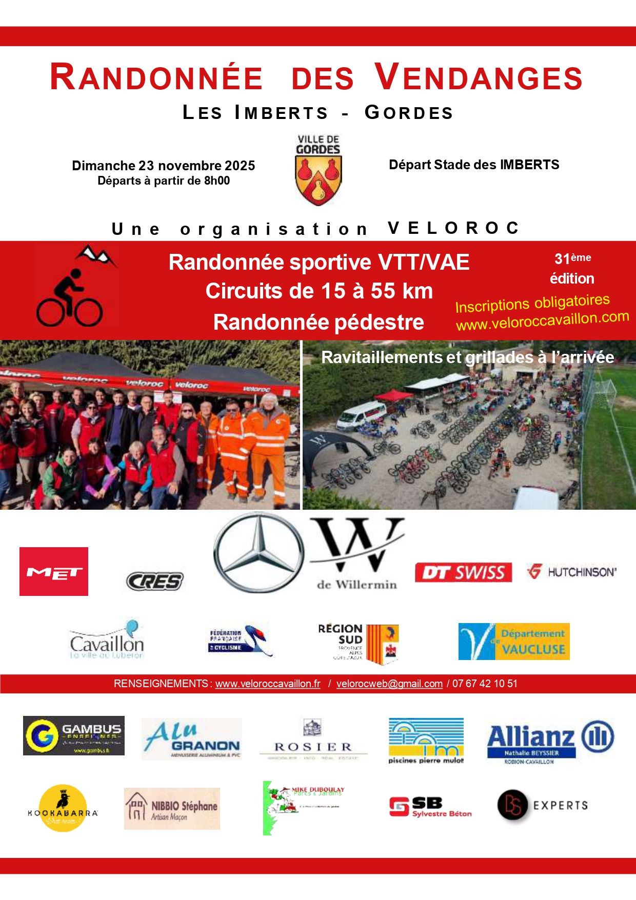 Affiche La 31ème Randonnée des Vendanges Les Imberts (Gordes) 2025