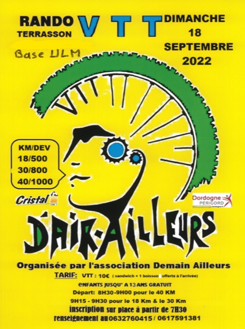 Affiche de Rando VTT D'Air Ailleurs  (5ème  édition) à Terrasson-la-Villedieu