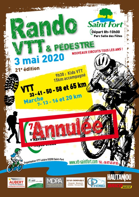 Affiche de Rando VTT et Pédestre ANNULEE ! (21ème  édition) à Saint-Fort