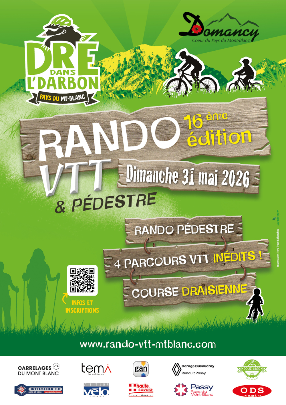 Affiche de Dré Dans l'Darbon, une rando VTT au Pays du Mont-blanc (16ème édition) à Domancy