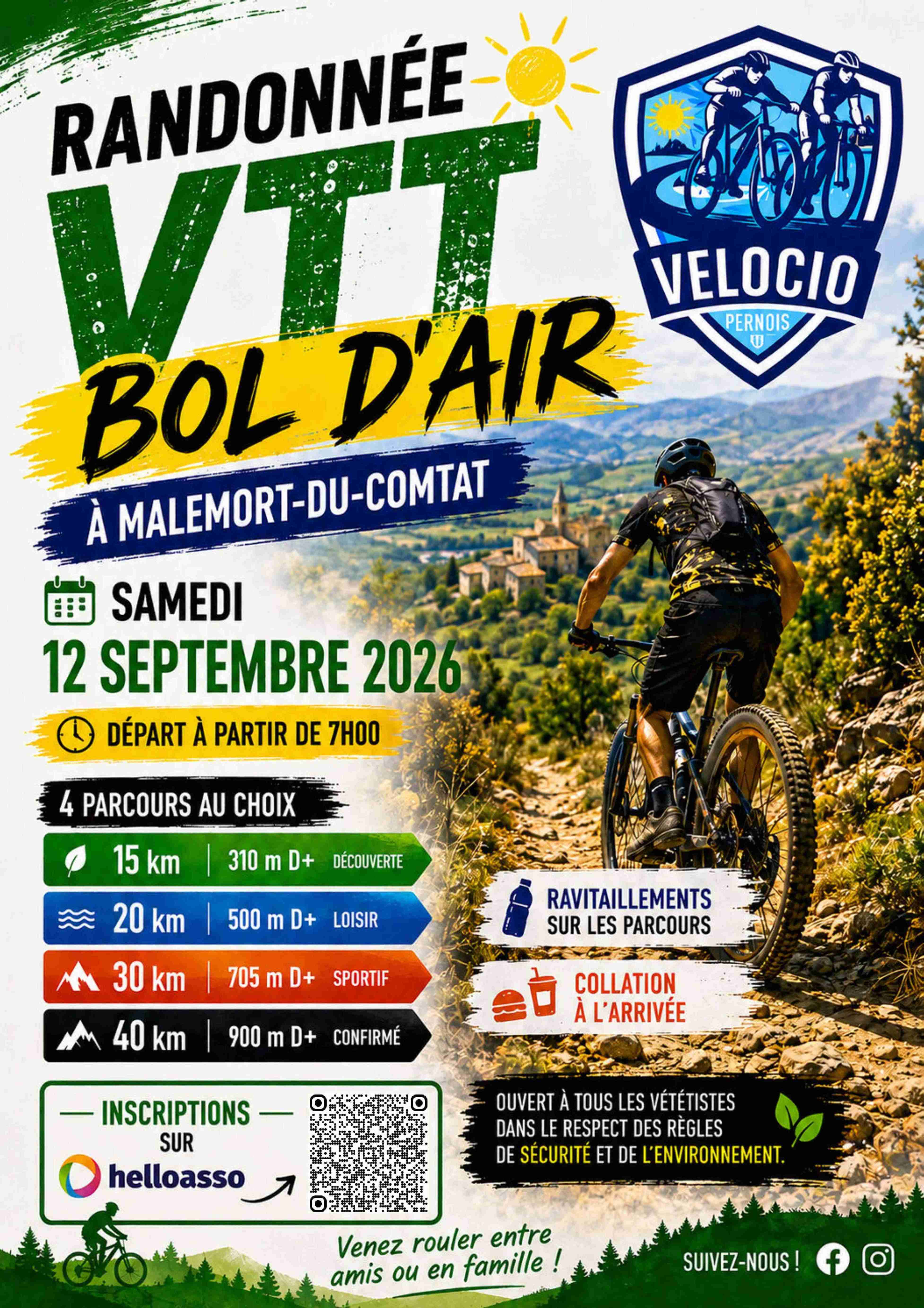 Affiche de La 1ère Rando VTT Bol d'Air à Malemort-du-Comtat