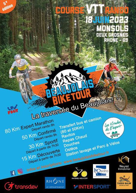 Affiche de Beaujolais Bike Tour 2023 (5ème  édition) à Monsols