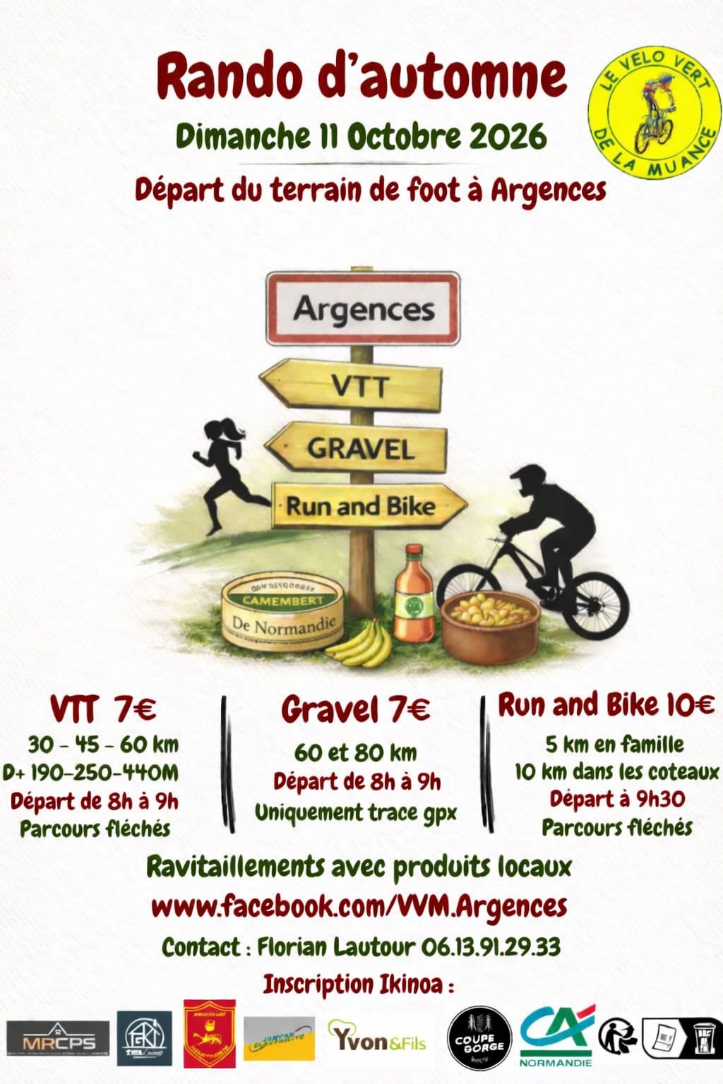 Affiche de La 2ème Rando d'automne avec duo VTT/course à pied à Argences