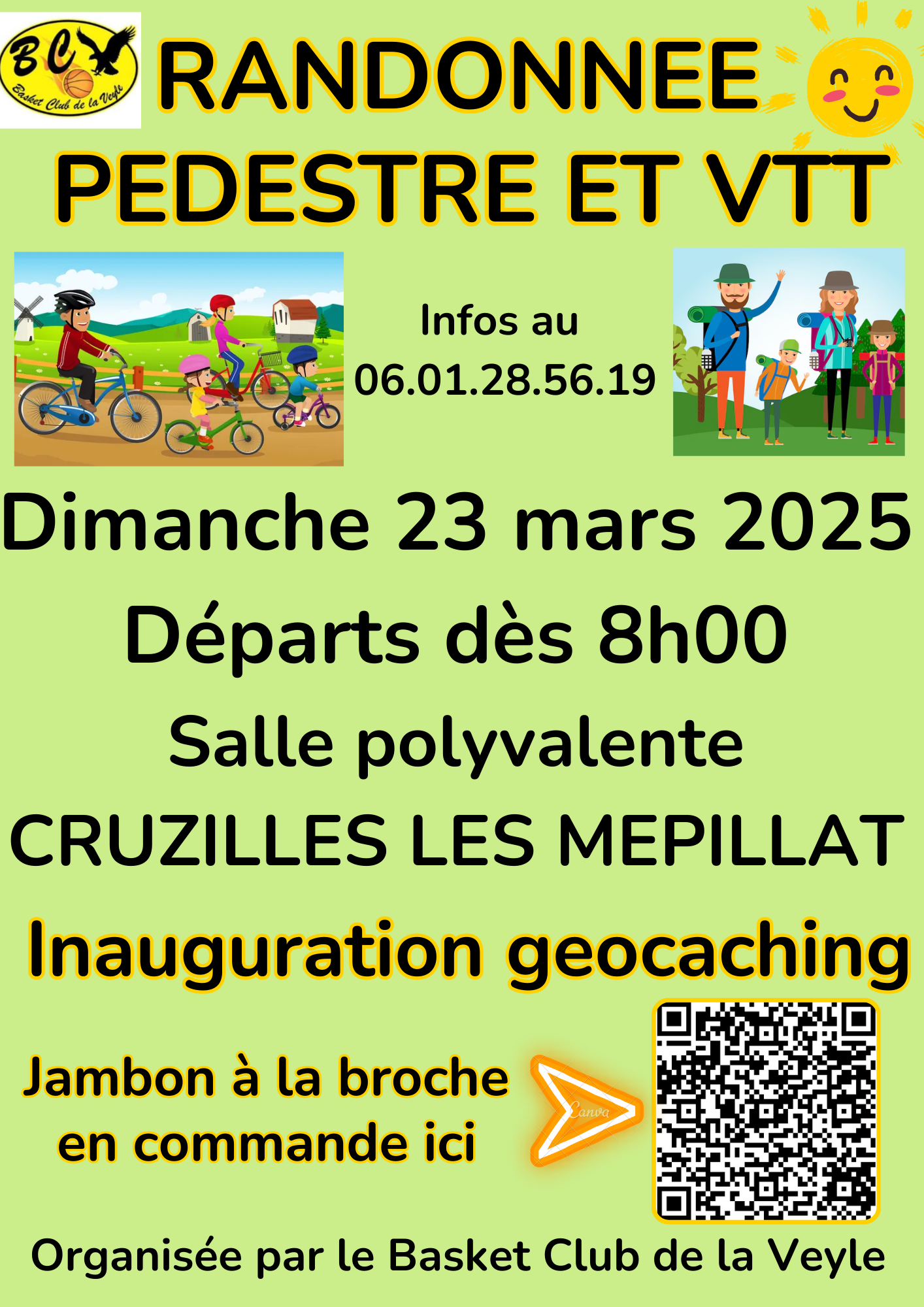 Affiche de La 4ème Randonnée pédestre et VTT du BCVeyle à Cruzilles-lès-Mépillat
