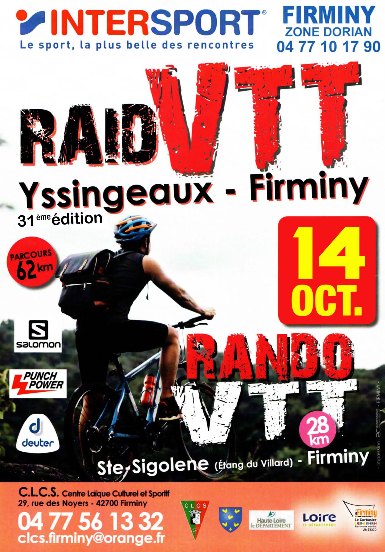 Affiche de Le 31ème Raid VTT YSSINGEAUX - FIRMINY à Yssingeaux