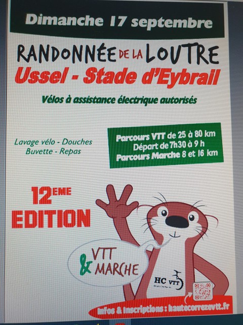 Affiche de La 12ème randonnée de la Loutre à Ussel