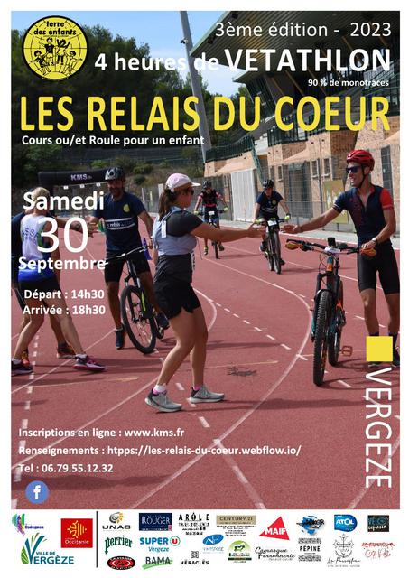 Affiche de Vétathlon Les Relais du Coeur (3ème  édition) à Nîmes