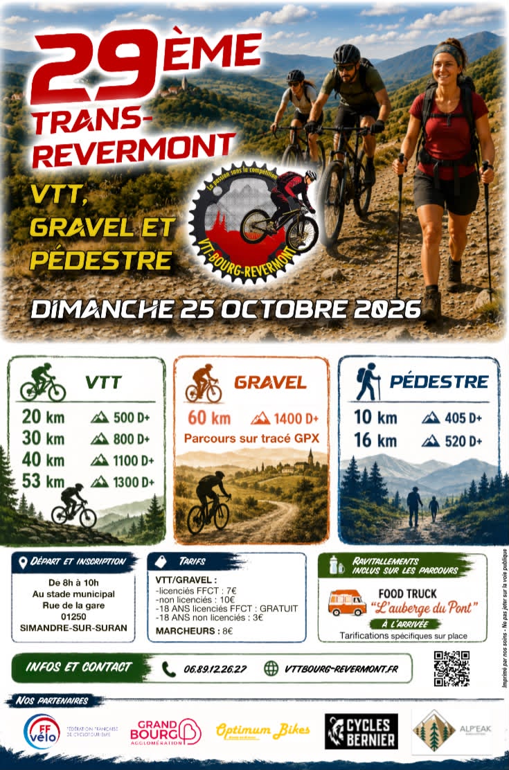 Affiche de Trans-Revermont VTT (29ème édition) à Simandre-sur-Suran