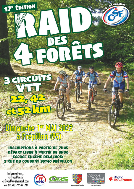 Affiche de RAID DES 4 FORETS (17ème  édition) à Frépillon