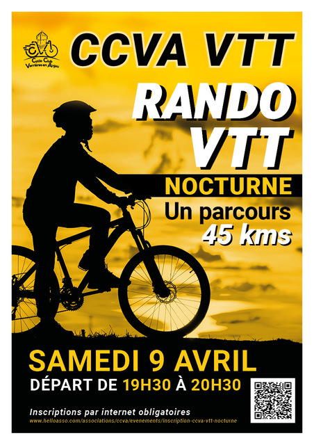 Affiche de CCVA VTT nocturne (1ère  édition) à Saint-Sylvain-d'Anjou