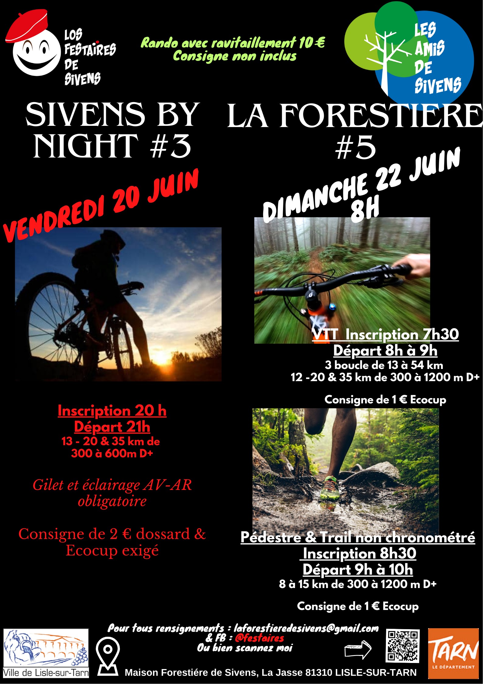 Affiche de Sivens By Night Rando VTT Semi-nocturne (3ème édition) à Lisle-sur-Tarn