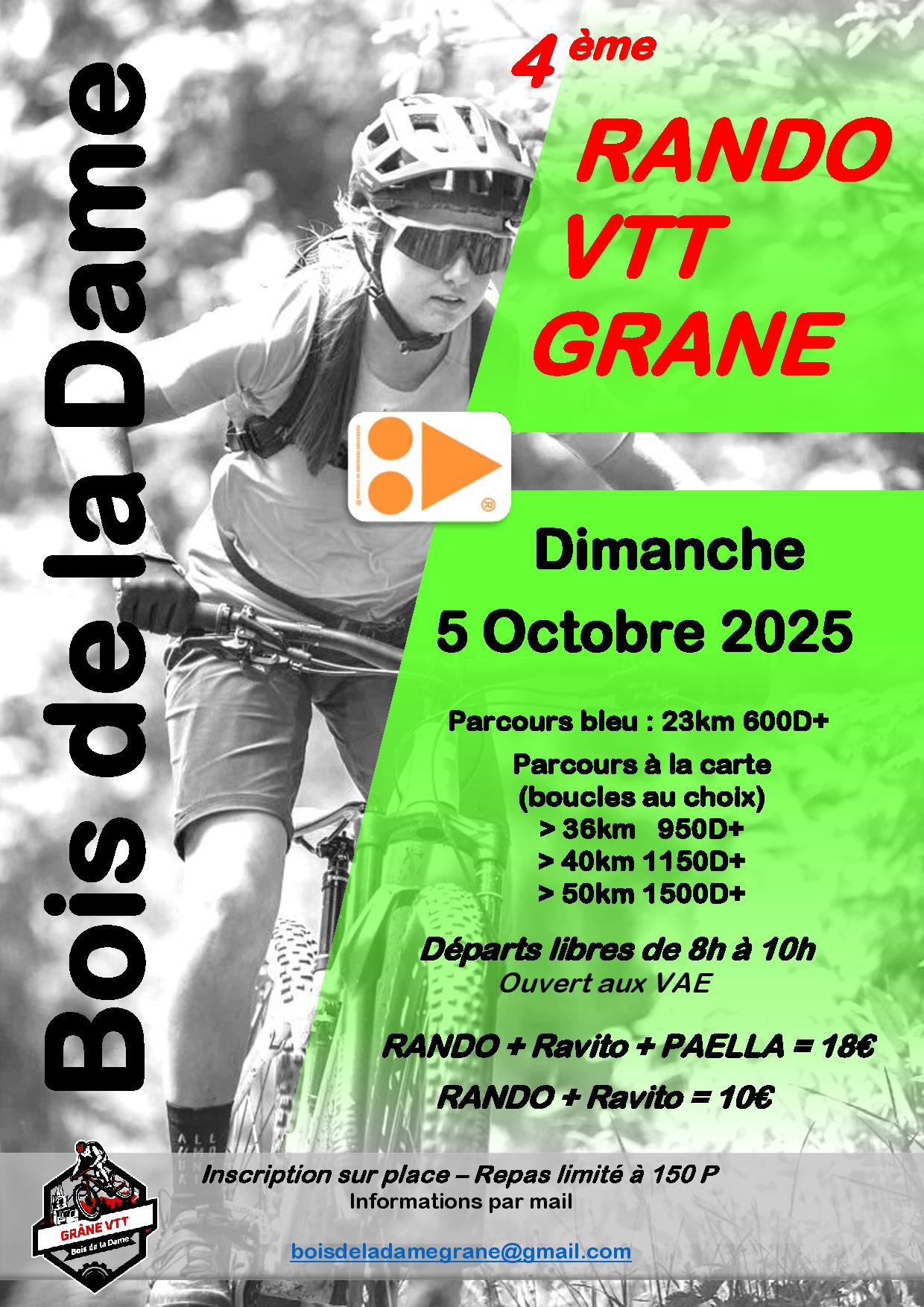 Affiche La 4ème Rando VTT "Bois de la Dame" 2025